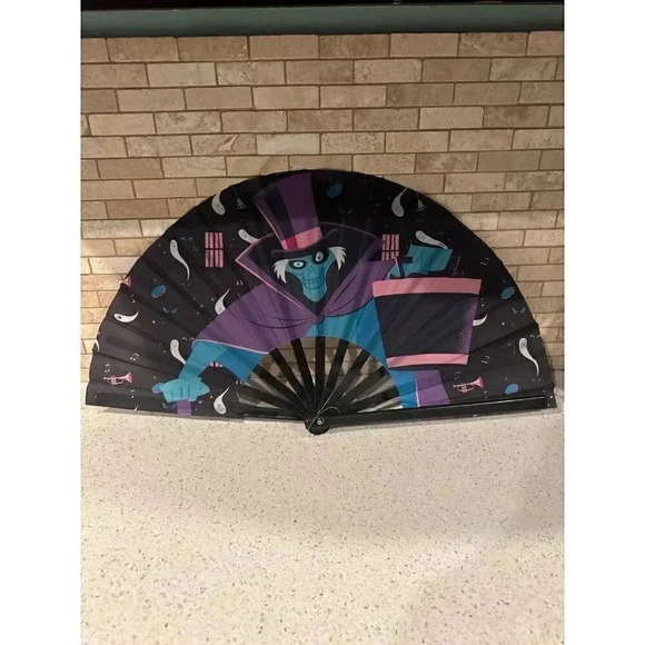 Disney park's haunted mansion hatbox ghost handheld folding fan bs - Picture 1 of 2